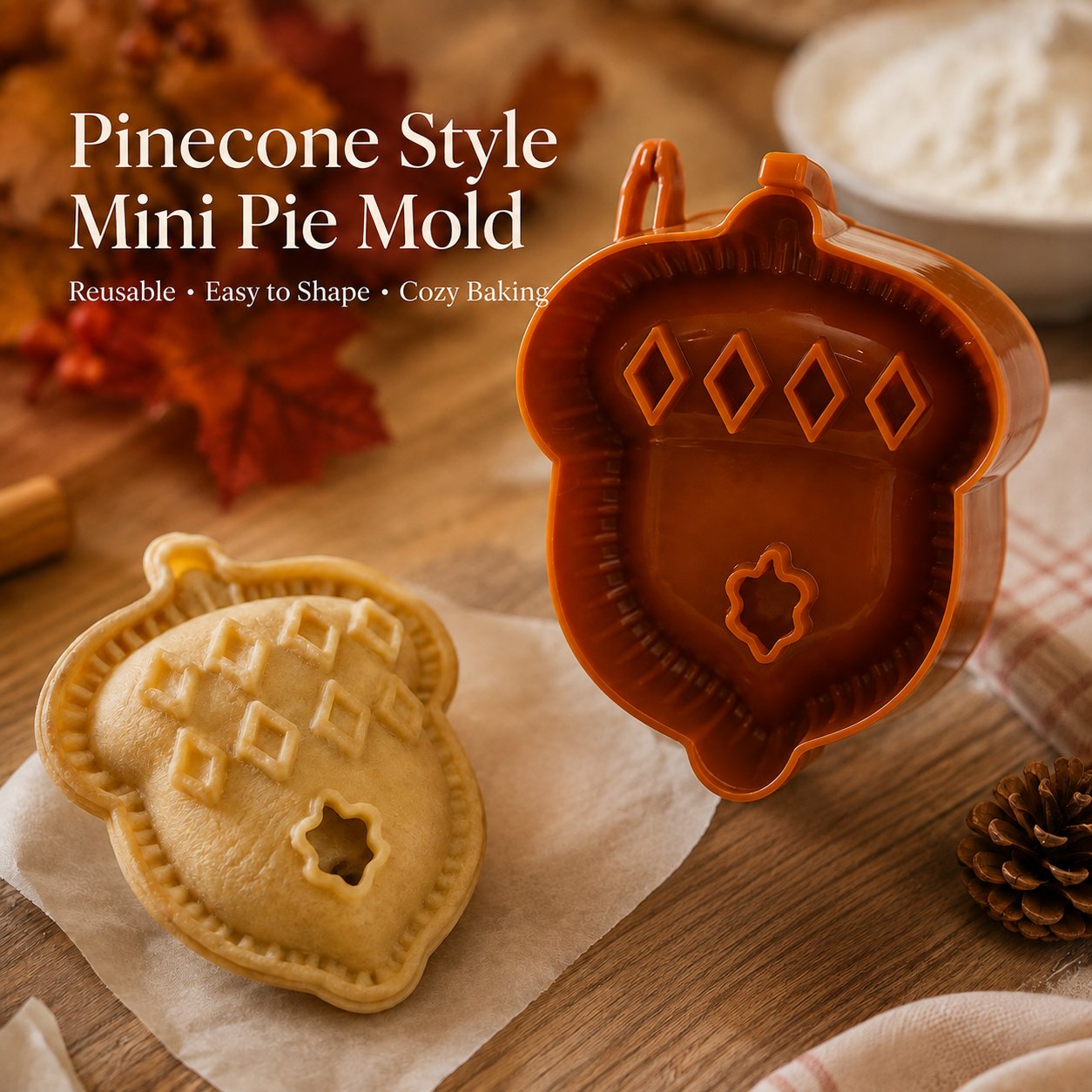 🥧 Beginner-friendly, reusable mini pie mold | 6 fun shapes for easily filling, shaping, and sealing homemade pies and pastries🍎✨