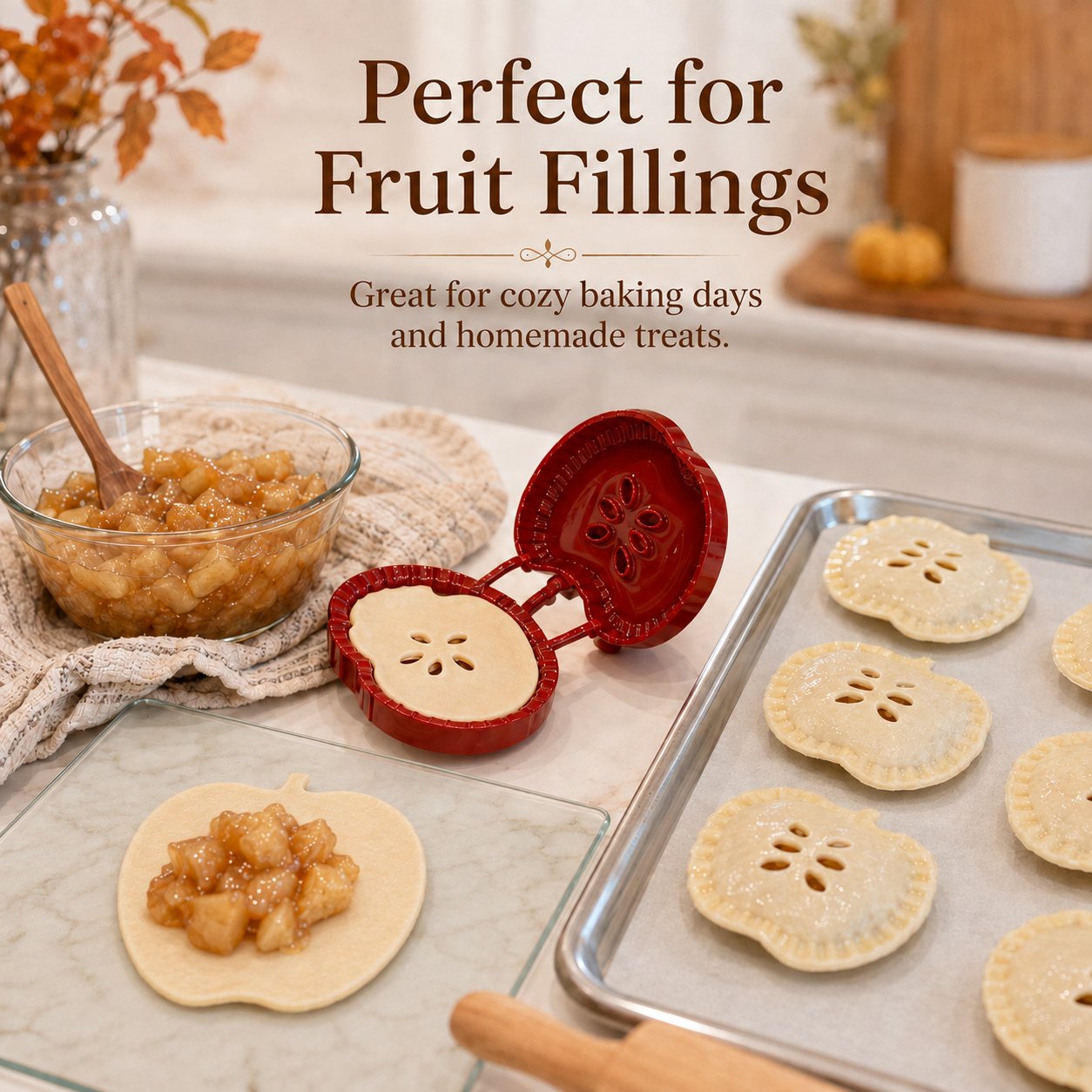 🥧 Beginner-friendly, reusable mini pie mold | 6 fun shapes for easily filling, shaping, and sealing homemade pies and pastries🍎✨