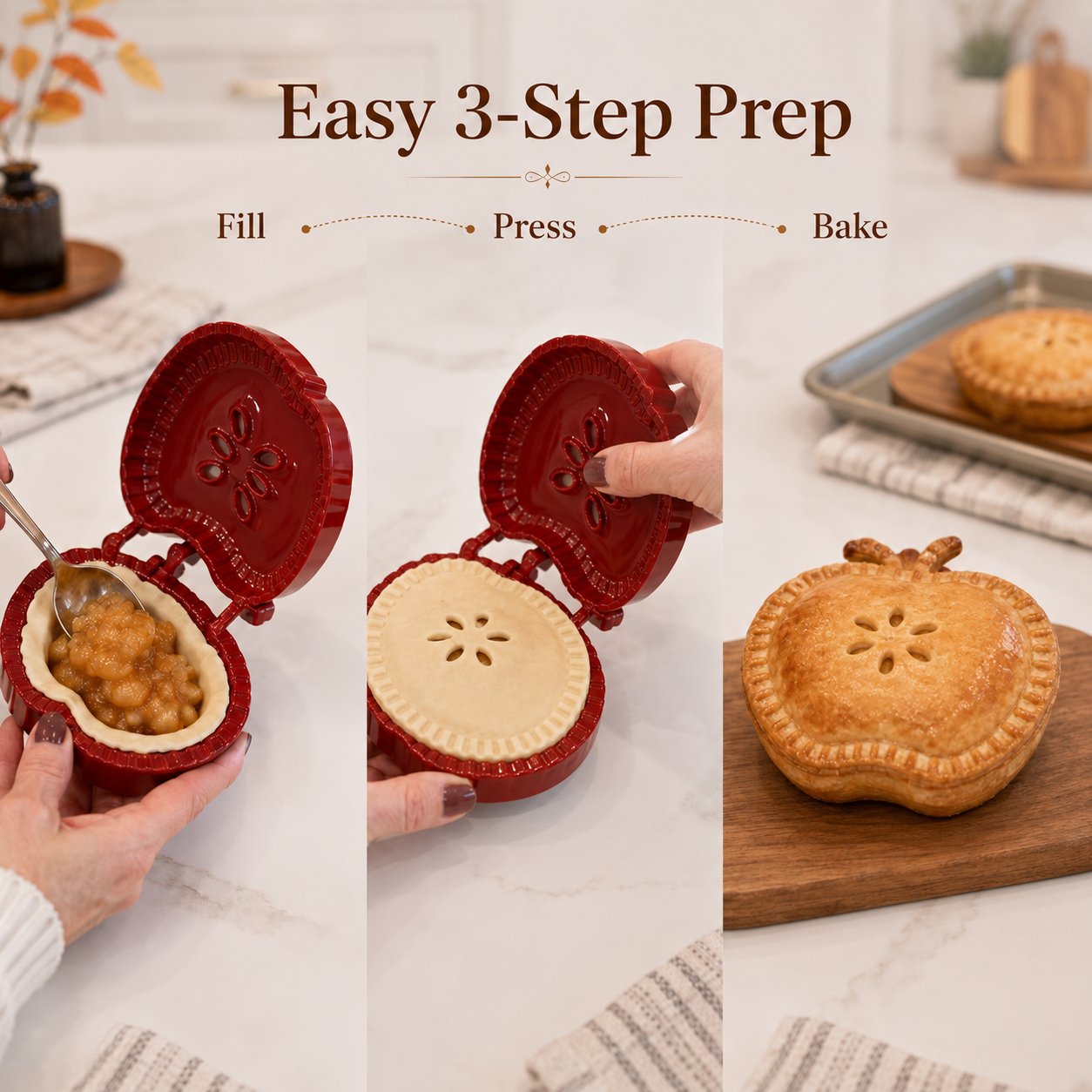🥧 Beginner-friendly, reusable mini pie mold | 6 fun shapes for easily filling, shaping, and sealing homemade pies and pastries🍎✨