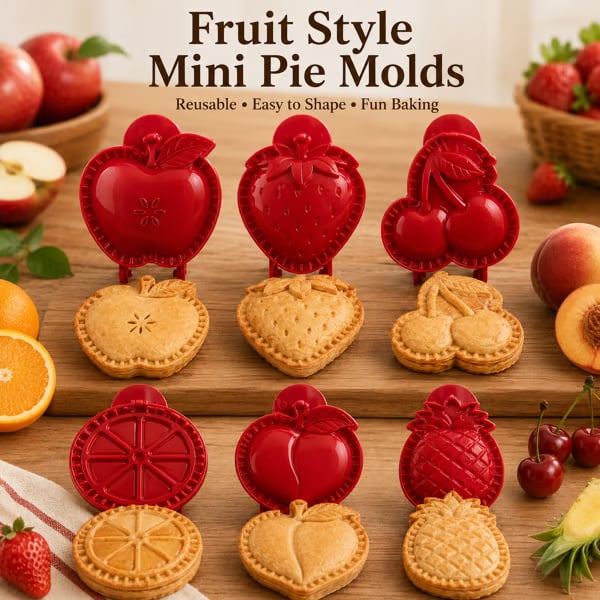 🥧 Beginner-friendly, reusable mini pie mold | 6 fun shapes for easily filling, shaping, and sealing homemade pies and pastries🍎✨